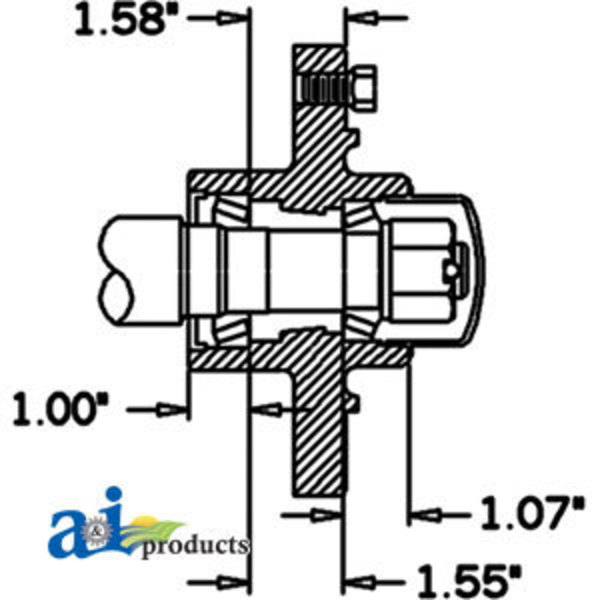 A & I Products Hub & Spindle Assy. (6 Bolt) 20.5" x12" x5" A-HS276066